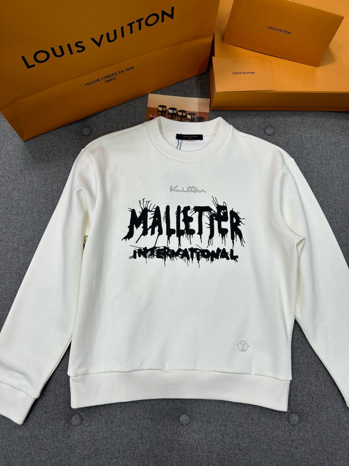 NIGO Louis Vuitton Men Women Spring Autumn Letter Printed Round Neck Long Sleeve White Sweatshirt Pullover #nigo97889