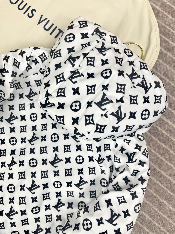 Louis Vuitton Reversible Pinstripe Nylon Hooded Jacket Puffer Down #nigo96263