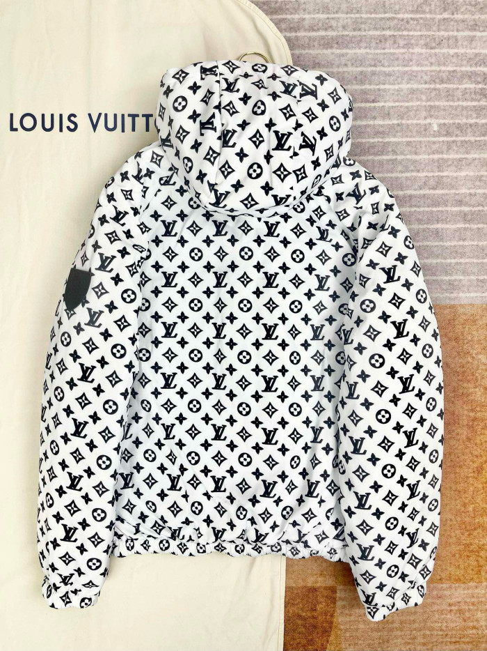 Louis Vuitton Reversible Pinstripe Nylon Hooded Jacket Puffer Down #nigo96263