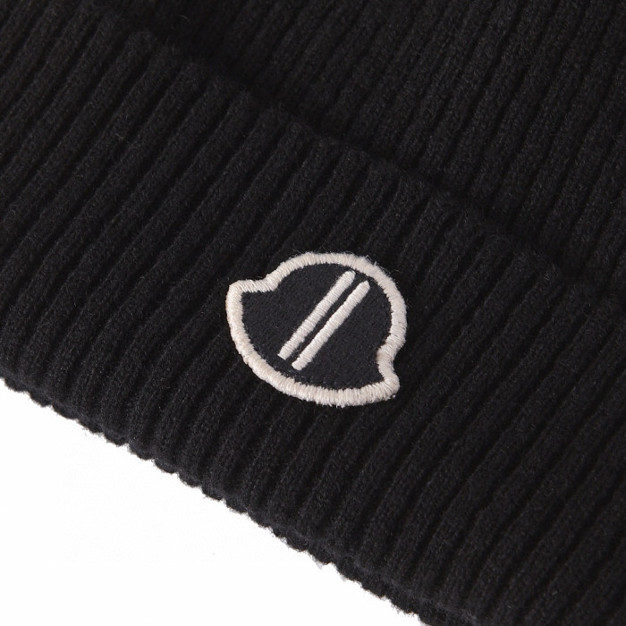 NIGO Moncle X Rickowen Men's and Women's Black Cashmere Pompom Hat Cap #nigo97923