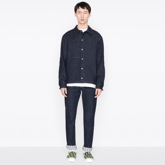 NIGO Dior Men's Spring and Autumn Printed Blend Long Sleeve Denim Shirt Jacket Slim Cropped Mid-Rise Jeans Pants Suit Set #nigo97916