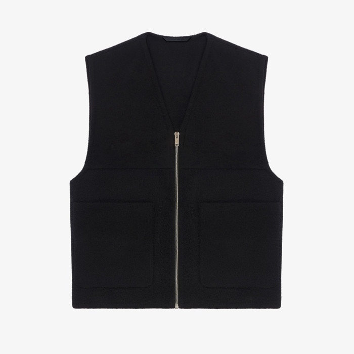 NIGO Givenchy Men's Spring & Autumn Solid Color Multi-Pocket V-Neck Zipper Sleeveless Double Sided Wool & Cashmere Vest Ngvp #nigo7644