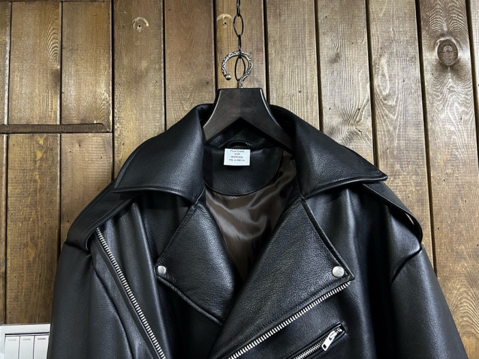 NIGO Vetements 16aw Scorpio Men's Fall/Winter Black Graffiti Printed Biker Multi-Zip Leather Jacket #nigo97922