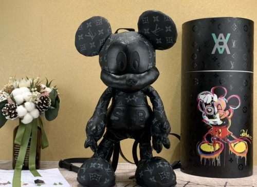 NIGO Louis Vuitton Lv X  Disney X APPortfolio Black Leather Mickey Doll Shoulder Crossbody Bag Bags #nigo97938