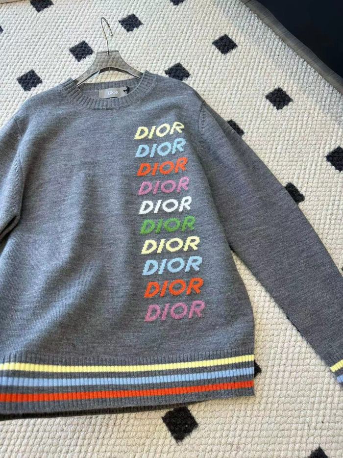NIGO Dior Men's Spring & Autumn Colorful Logo Letter Embroidery Crew Neck Cashmere Sweater Pullover #nigo97942
