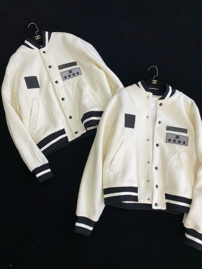 NIGO Givenchy Men's Fall/Winter Black and White Patchwork Casentino Wool Single Breasted Jacket #nigo97953