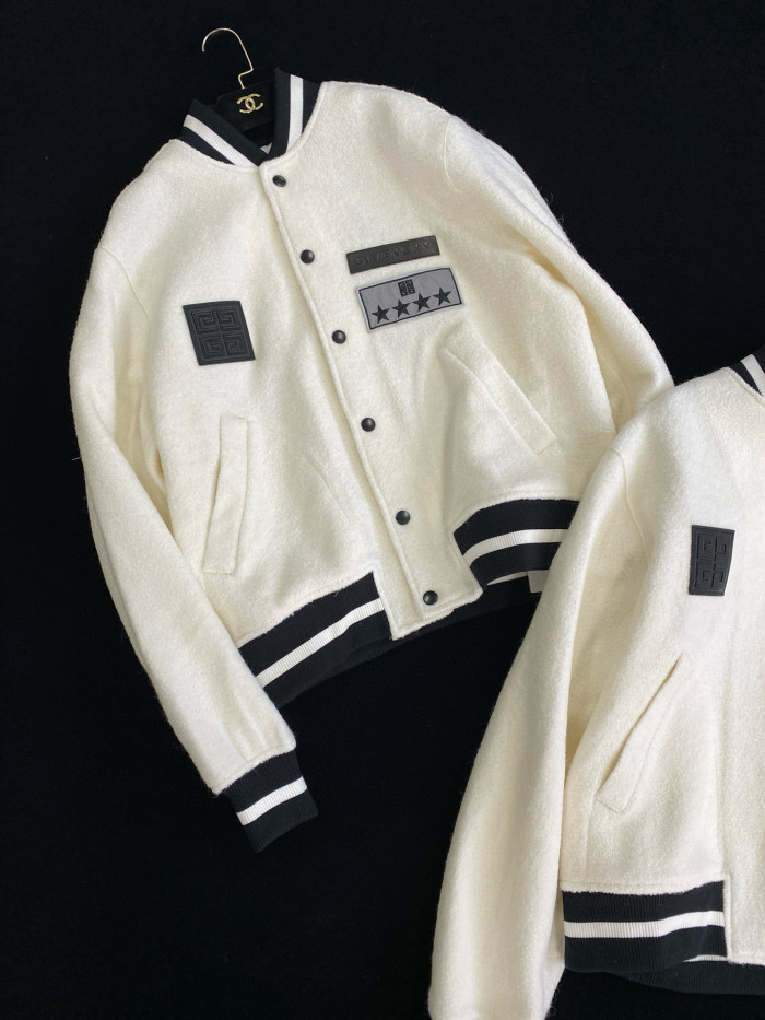 NIGO Givenchy Men's Fall/Winter Black and White Patchwork Casentino Wool Single Breasted Jacket #nigo97953
