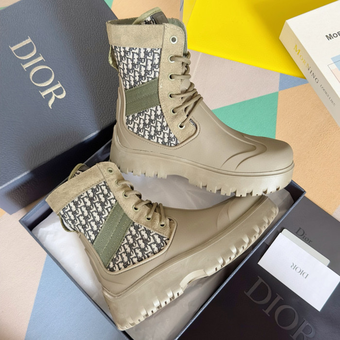 NIGO Dior Men's Fall And Winter Models Lace Up Round Toe High Top Thick Bottom Martin Boots Shoes #nigo97954