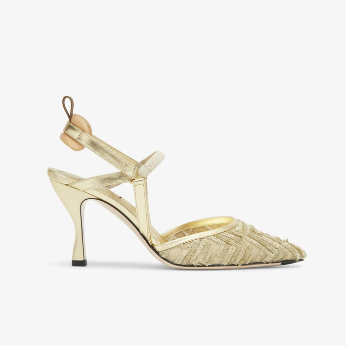 NIGO Fendi Women's Summer Colibri Mesh Embroidery Tassel FF Pattern Fine Heeled Shoes #nigo97957