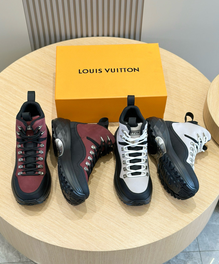 NIGO Louis Vuitton Men's Fall And Winter Round Head Lace Up Thick Bottom High Top Shoes #nigo97955