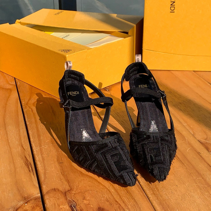 NIGO Fendi Women's Summer Colibri Mesh Embroidery Tassel FF Pattern Fine Heeled Shoes #nigo97957
