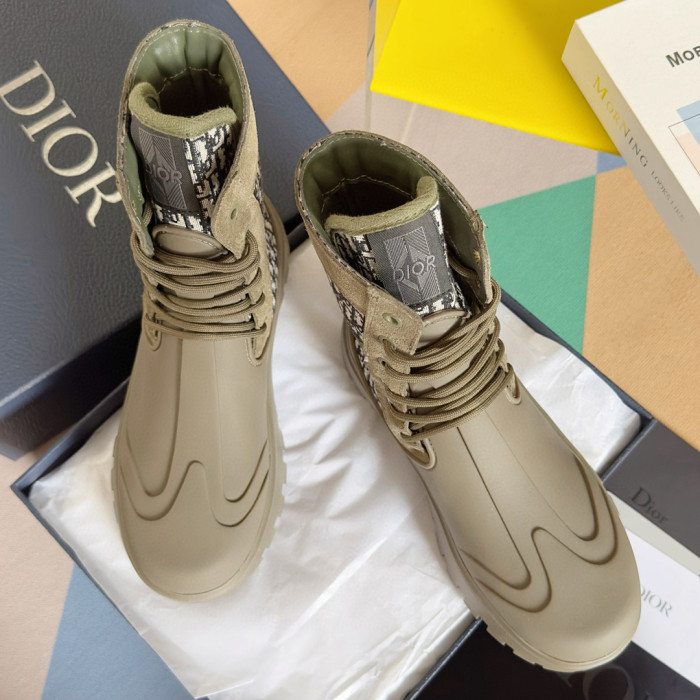 NIGO Dior Men's Fall And Winter Models Lace Up Round Toe High Top Thick Bottom Martin Boots Shoes #nigo97954