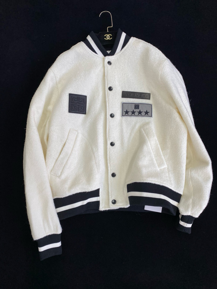 NIGO Givenchy Men's Fall/Winter Black and White Patchwork Casentino Wool Single Breasted Jacket #nigo97953