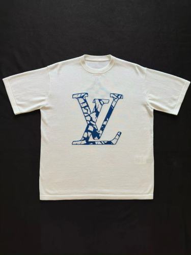 NIGO Louis Vuitton Men's Summer Logo Letter Print White Cotton Short Sleeve Fitted Straight T-Shirt #nigo97965