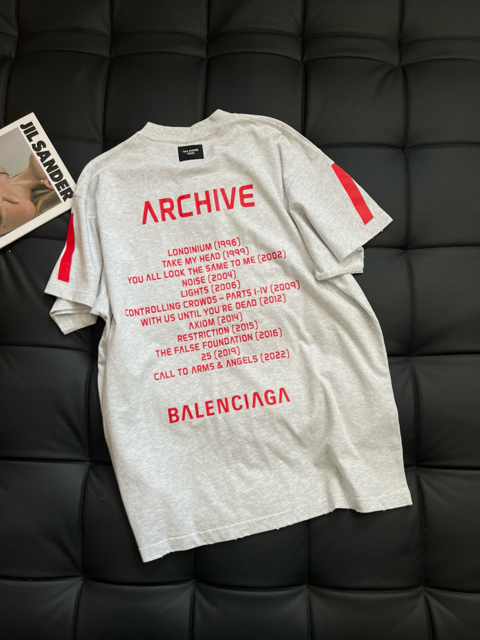 NIGO Balenciaga Music丨Archive Series Men's Summer Logo Cotton Round Neck Short Sleeve T-Shirt Top #nigo97375