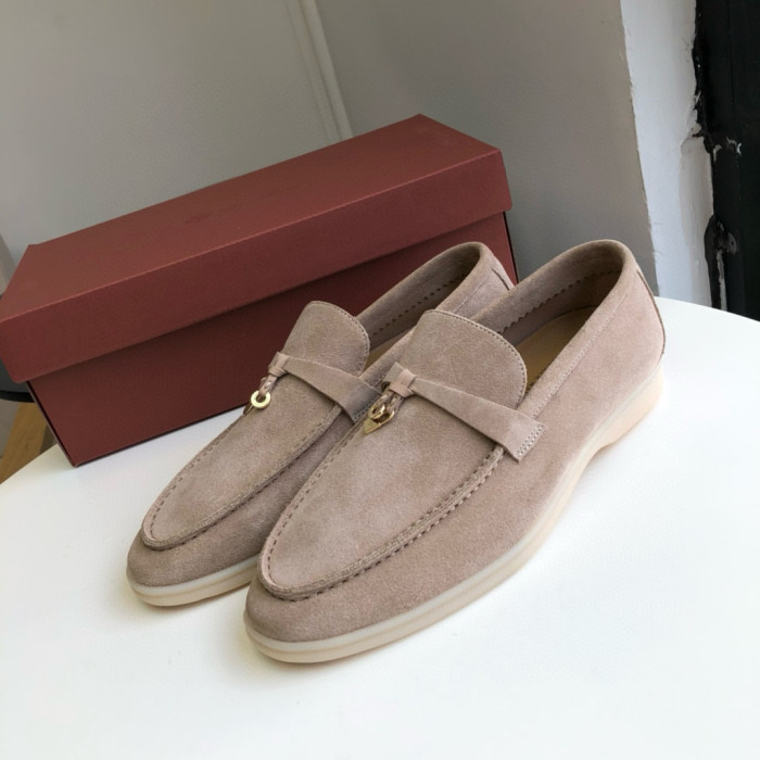 NIGO Loro Piana Men's Solid Color Suede Leather Pendant Flat Loafers Shoes #nigo97974