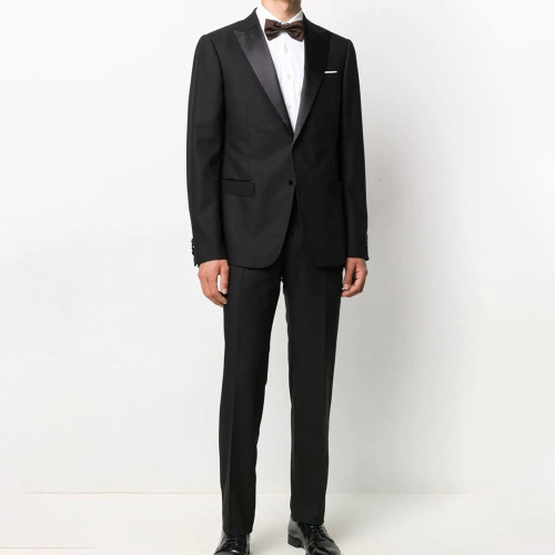 NIGO Ermenegildo Zegna  Men's Spring And Fall Black Silk Satin Wool Suit Two-piece High-end Pants High Luxury Suit Jacket Ngvp #nigo7681