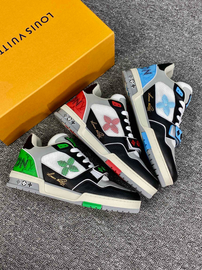 NIGO Louis Vuitton Men's LV Trainer Sneaker Fw24 Velcro Low Top Shoes #nigo97544
