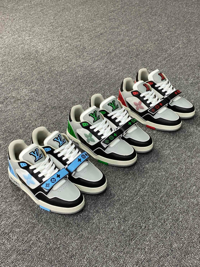 NIGO Louis Vuitton Men's LV Trainer Sneaker Fw24 Velcro Low Top Shoes #nigo97544