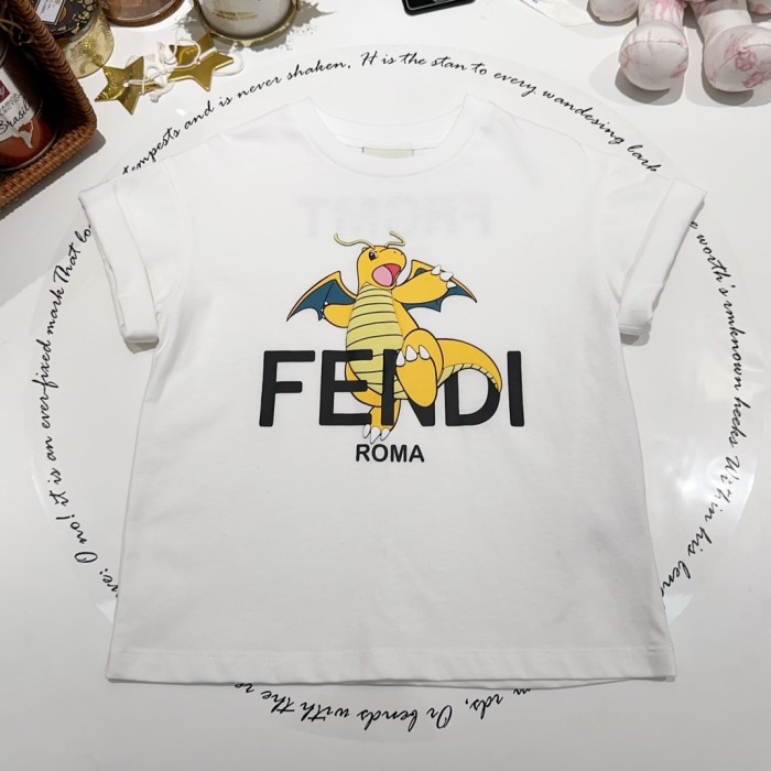 NIGO Fendi Kid's 2024 Chinese New Year Limited Series Summer Short Sleeve Logo Printed Fitted T-Shirt #nigo31247