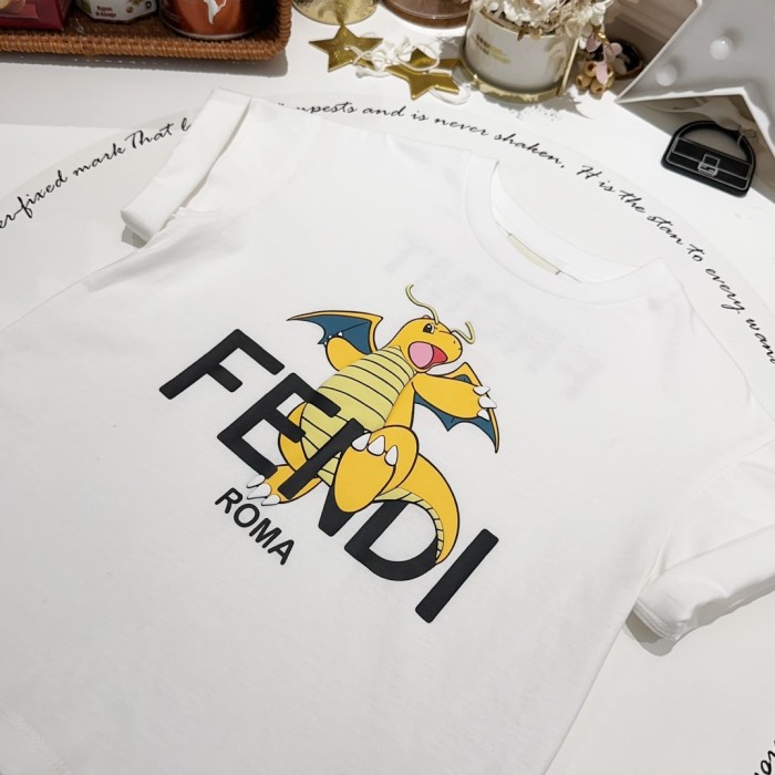 NIGO Fendi Kid's 2024 Chinese New Year Limited Series Summer Short Sleeve Logo Printed Fitted T-Shirt #nigo31247