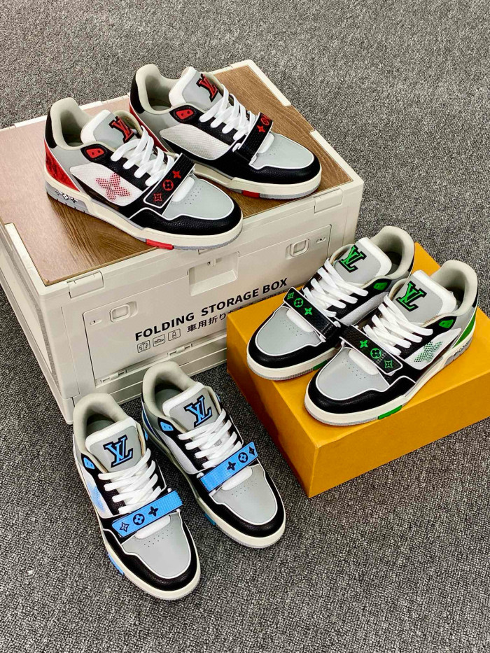 NIGO Louis Vuitton Men's LV Trainer Sneaker Fw24 Velcro Low Top Shoes #nigo97544