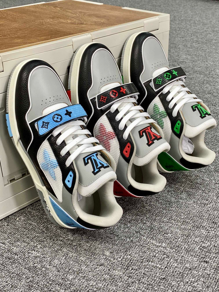 NIGO Louis Vuitton Men's LV Trainer Sneaker Fw24 Velcro Low Top Shoes #nigo97544