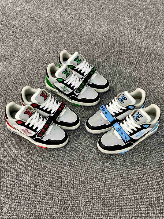 NIGO Louis Vuitton Men's LV Trainer Sneaker Fw24 Velcro Low Top Shoes #nigo97544