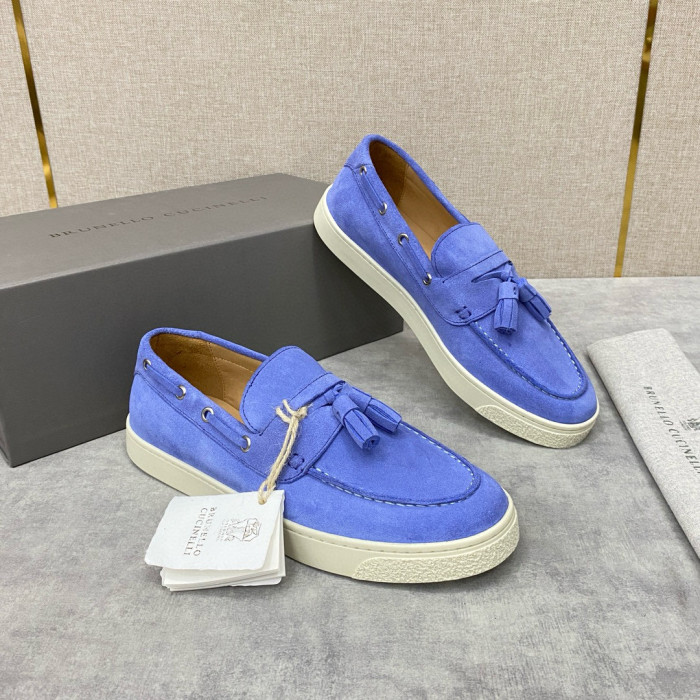 NIGO Brunello Cucinelli Men's Spring/Summer Suede Upper Cowhide Lining Tasseled Loafers Shoes #nigo98117