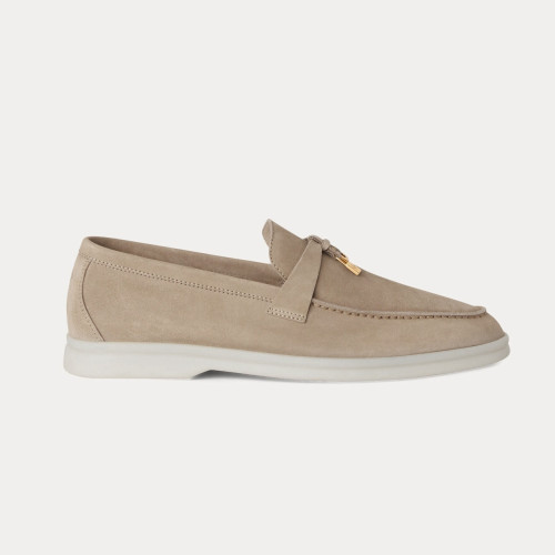 NIGO Loro Piana Women's Solid Color Suede Leather Pendant Flat Loafers Shoes #nigo98125