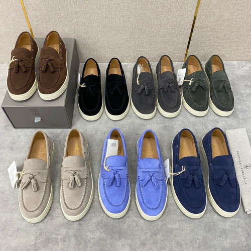 NIGO Brunello Cucinelli Men's Spring/Summer Suede Upper Cowhide Lining Tasseled Loafers Shoes #nigo98117