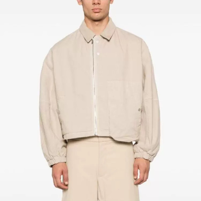 NIGO Jacquemus Men's Spring And Summer Fashion Short Solid Color Lapel Zipper Cotton Jacket Retro Casual Jacket Ngvp #nigo7685