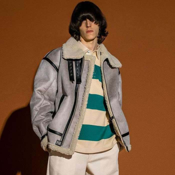 NIGO Alpha X Monkey Time Men's Fall And Winter Fashion Short Lapel Fur One Flight Jacket Lamb's Wool Retro Casual Jacket Ngvp #nigo7692