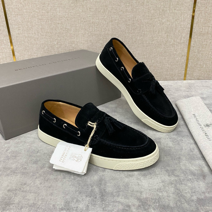 NIGO Brunello Cucinelli Men's Spring/Summer Suede Upper Cowhide Lining Tasseled Loafers Shoes #nigo98117