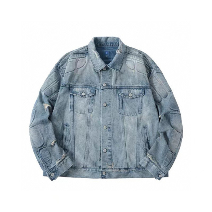 NIGO Yeezy x Gap x Balenciaga Men's Spring And Fall Blue Lapel Single-Breasted Loose Straight Long-Sleeved Denim Jacket Ngvp #nigo5853