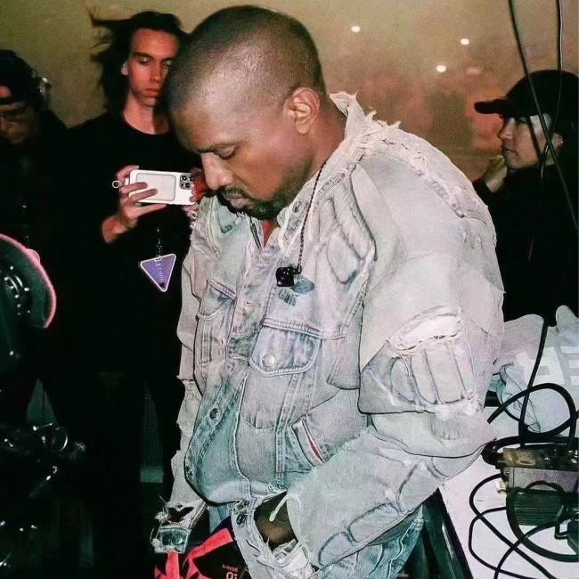 NIGO Yeezy x Gap x Balenciaga Men's Spring And Fall Blue Lapel Single-Breasted Loose Straight Long-Sleeved Denim Jacket Ngvp #nigo5853