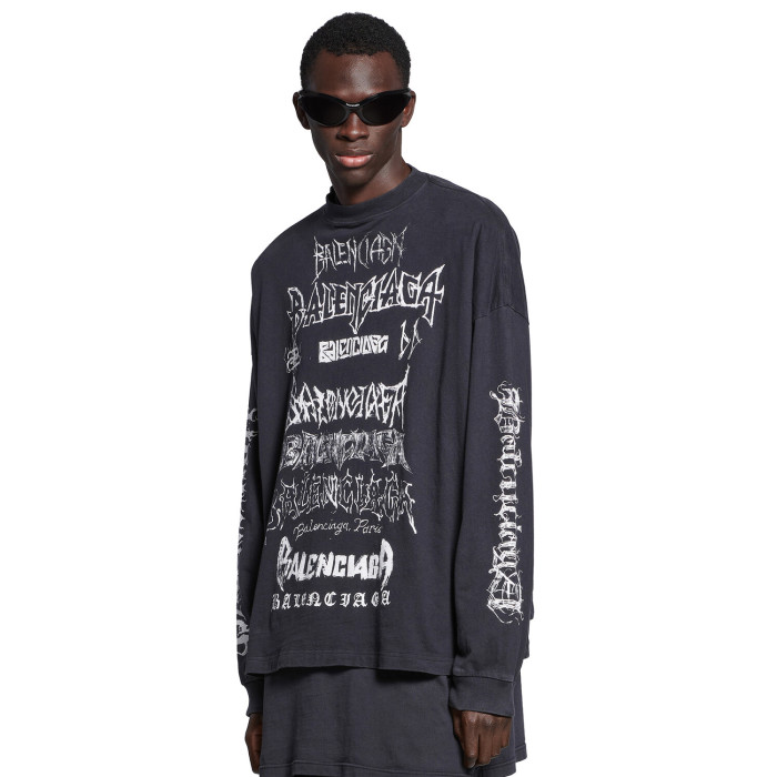 NIGO Balenciaga Men's And Women's Spring And Fall Retro Letter Silhouette Plain Knit Fabric Long Sleeve T-shirt Pullover #nigo98139
