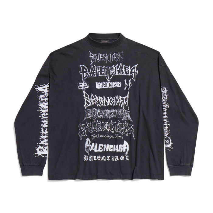NIGO Balenciaga Men's And Women's Spring And Fall Retro Letter Silhouette Plain Knit Fabric Long Sleeve T-shirt Pullover #nigo98139