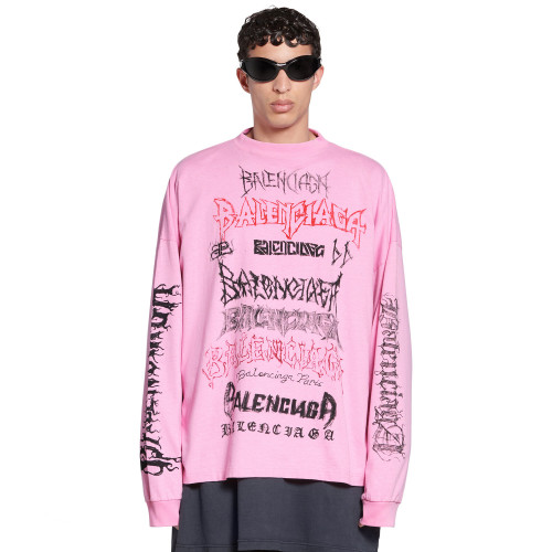 NIGO Balenciaga Men's And Women's Spring And Fall Retro Letter Silhouette Plain Knit Fabric Long Sleeve T-shirt Pullover #nigo98139