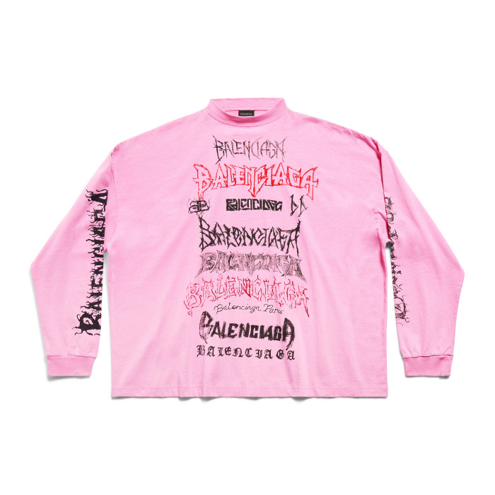 NIGO Balenciaga Men's And Women's Spring And Fall Retro Letter Silhouette Plain Knit Fabric Long Sleeve T-shirt Pullover #nigo98139