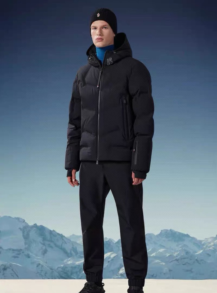 NIGO Moncler Men's Winter Solid Color Logo Printed Hooded Zipper Long Sleeve Arcesaz Short Puffer Down Jacket #nigo98135