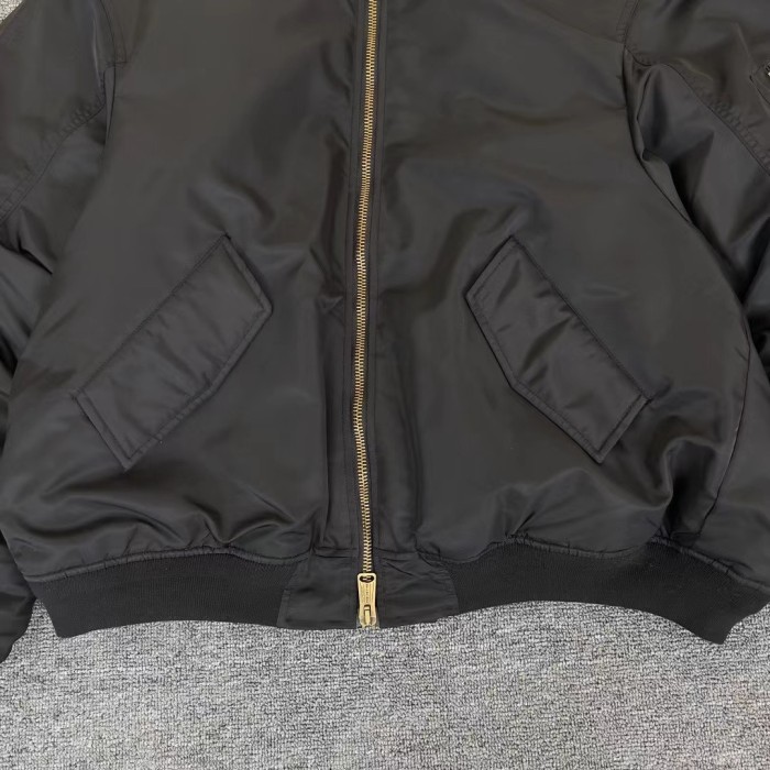 NIGO Balenciaga Men's Winter Black Nylon Embroidered Logo Hooded Pilot Zipper Long Sleeve Jacket #nigo98145