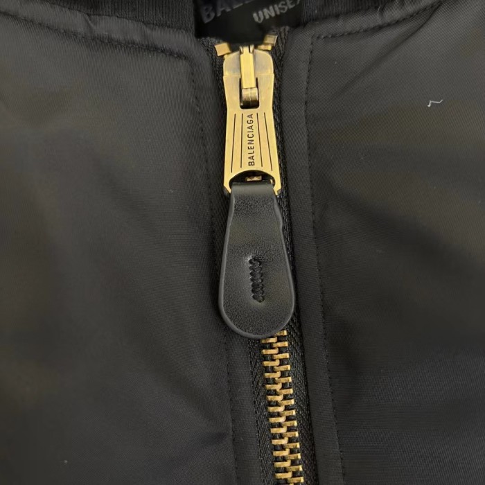 NIGO Balenciaga Men's Winter Black Nylon Embroidered Logo Hooded Pilot Zipper Long Sleeve Jacket #nigo98145