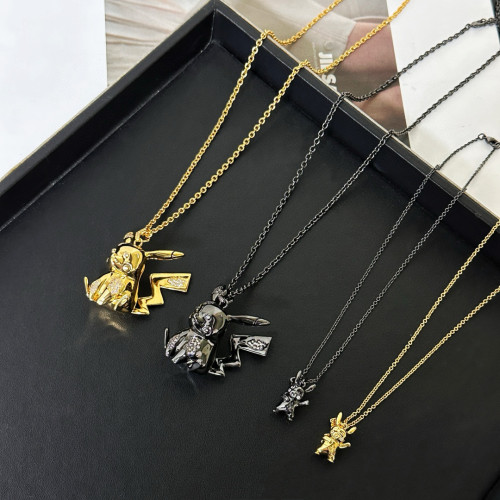 NIGO Tiffany & Co. Arsham Studio & Pokemon Co-Branded Collection Men's & Women's Black & Gold Pikachu Pikachu Necklaces Jewelry #nigo98154