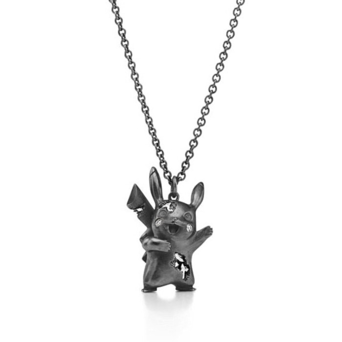NIGO Tiffany & Co. Arsham Studio & Pokemon Co-Branded Collection Men's & Women's Black & Gold Pikachu Pikachu Necklaces Jewelry #nigo98154