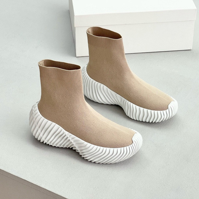 NIGO THE ROW Women's Autumn And Winter Round Toe Fashion Stretch Socks Boots Casual Shoes Ngvp #nigo7733