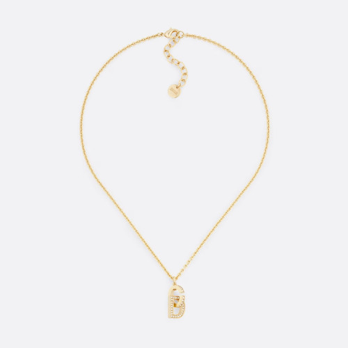 NIGO Dior Women's CD LOCK Necklace in Silver Tone Faux Crystals CD in Gold Tone Brass  Jewelry #nigo98182