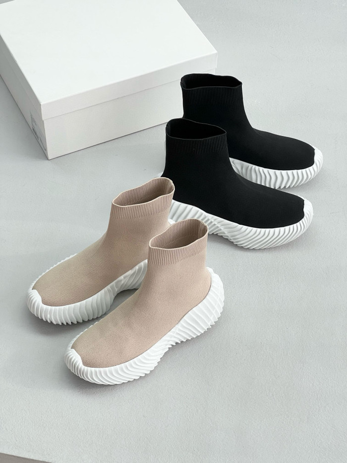 NIGO THE ROW Women's Autumn And Winter Round Toe Fashion Stretch Socks Boots Casual Shoes Ngvp #nigo7733