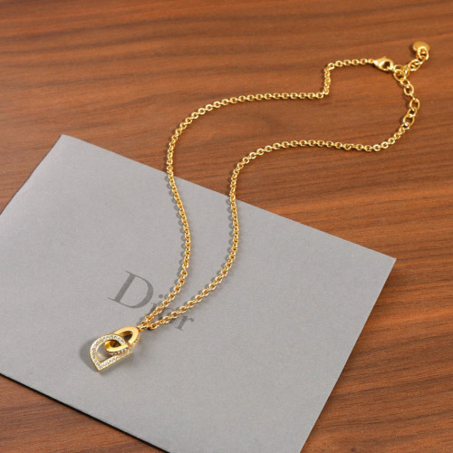 NIGO Dior Women's CD LOCK Necklace in Silver Tone Faux Crystals CD in Gold Tone Brass  Jewelry #nigo98182