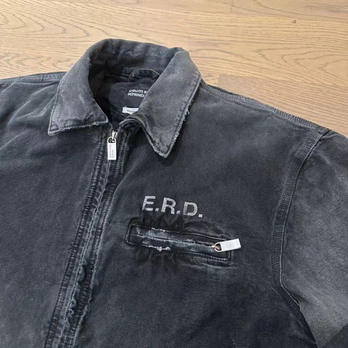NIGO Enfants Riches Deprimes Men's And Women's Black Spring And Fall Washed And Aged Denim Zipper Jacket #nigo98184